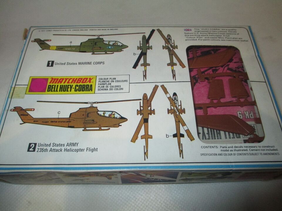 MATCHBOX 1:72 BELL HUEY COBRA ATTACK HELICOPTER | KC Models